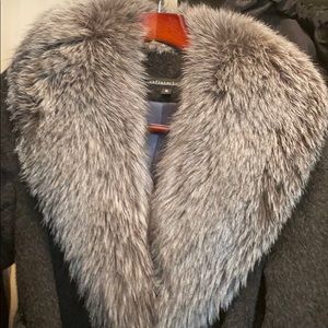 Sofia Cashmere Fox Fur Wool Blend Coat